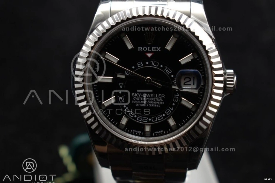 on 326934 ZF Edition Dial Black SS SS Bracelet 904L A2824 Sky-Dweller Best 1:1 0418